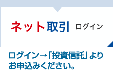 「ネット取引ログイン」ログイン→「投資信託」よりお申込みください。