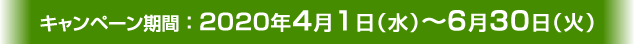 キャンペーン期間 ： 2020年4月1日（水）～6月30日（火）